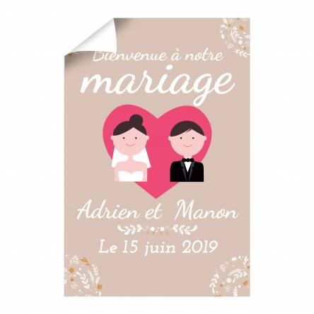 Affiche Personnalisé Mariage, Perso Poster Personnalisé Pour