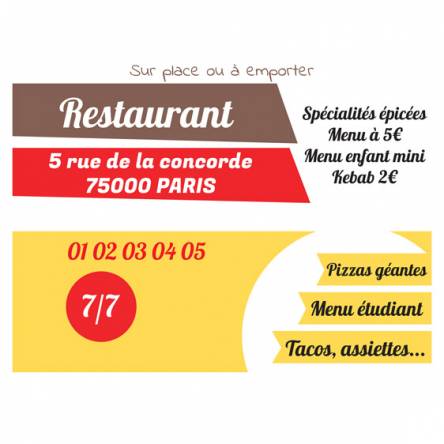 Modèle d'affiches pour restaurant – Impression Affiche 4x3 disponible